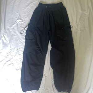 Black parachute pants